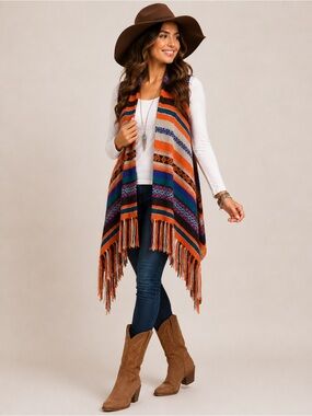 Aztec Fringe Vest